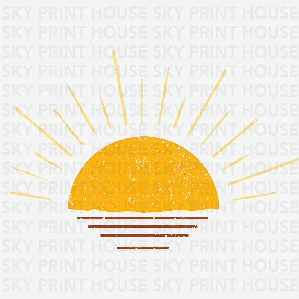 Minimalist Sunrise Summer Ready to Press DTF Transfer
