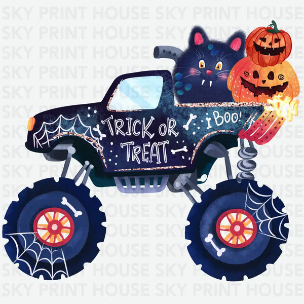 Monster Truck Trick or Treat - Halloween Ready to Press DTF Transfer