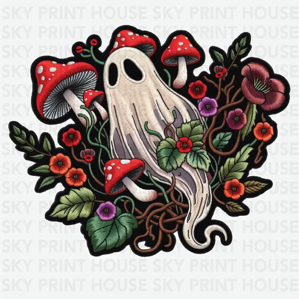 Mushroom Ghost - Halloween Ready to Press DTF Transfer