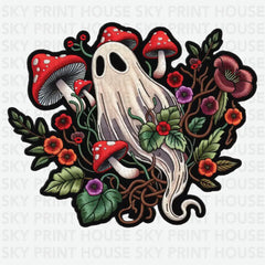 Mushroom Ghost Halloween Ready to Press DTF Transfer