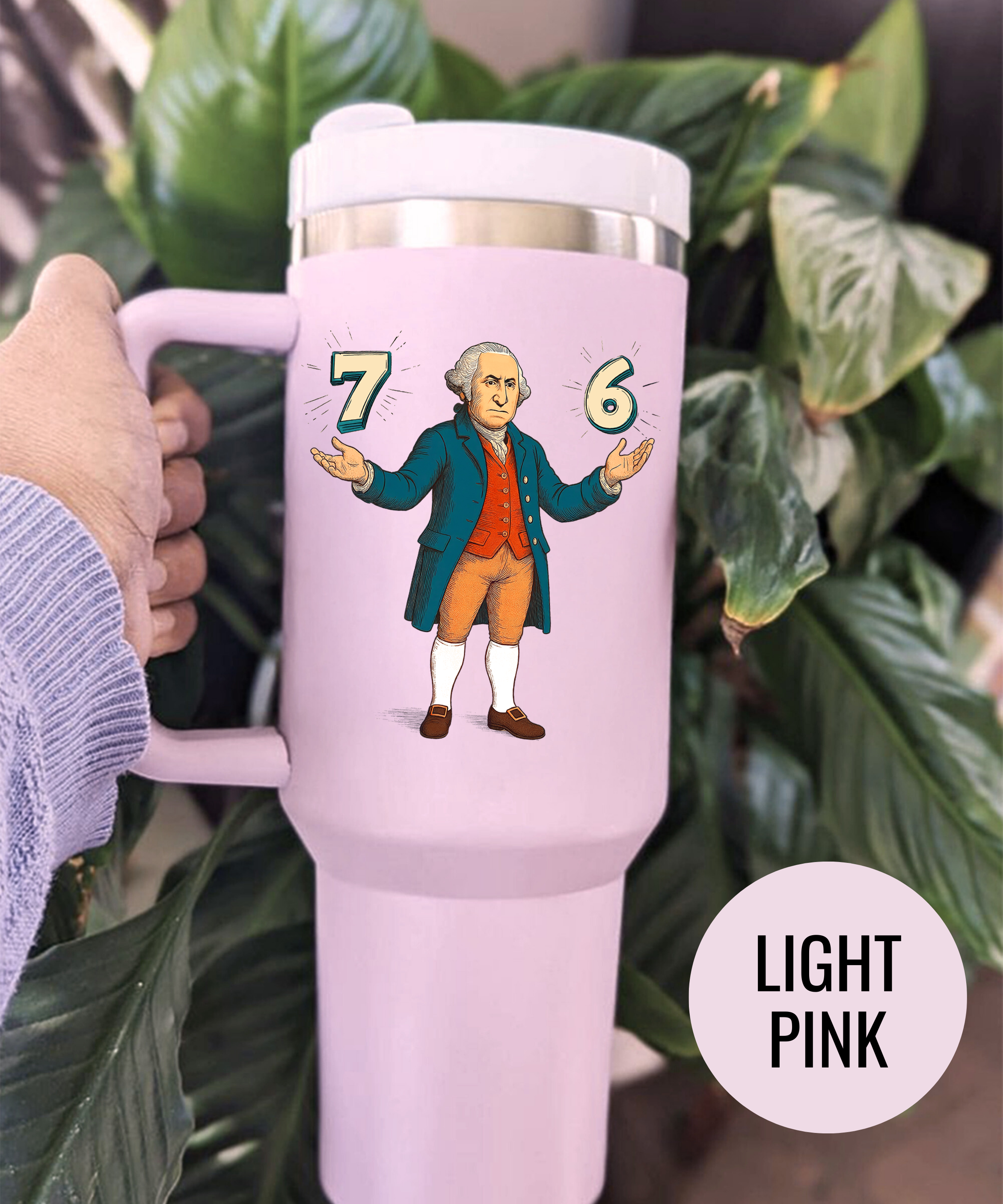 Six Seven George Washington Christmas Tumbler Funny Holiday Cup Festive Drinkware