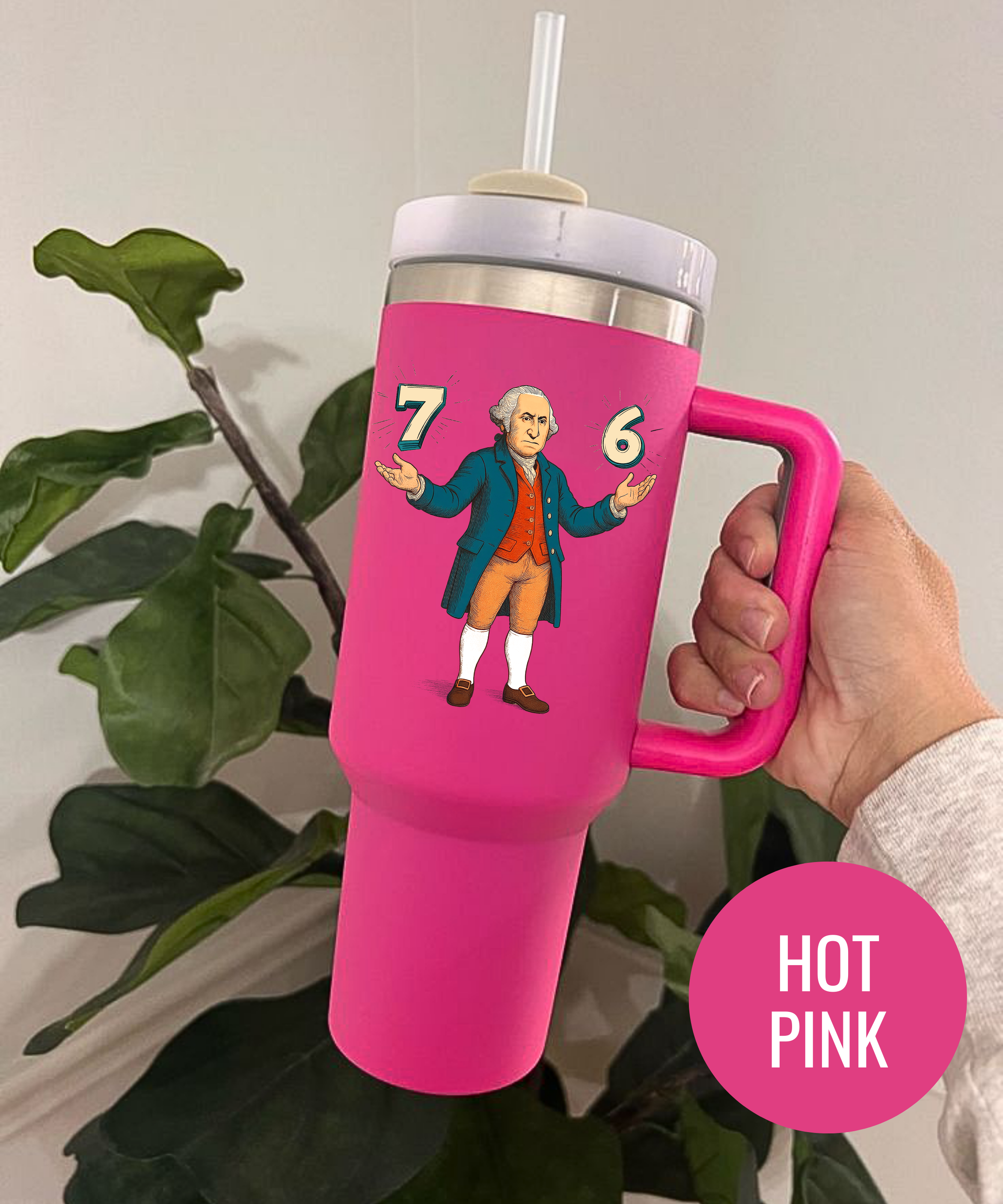 Six Seven George Washington Christmas Tumbler Funny Holiday Cup Festive Drinkware