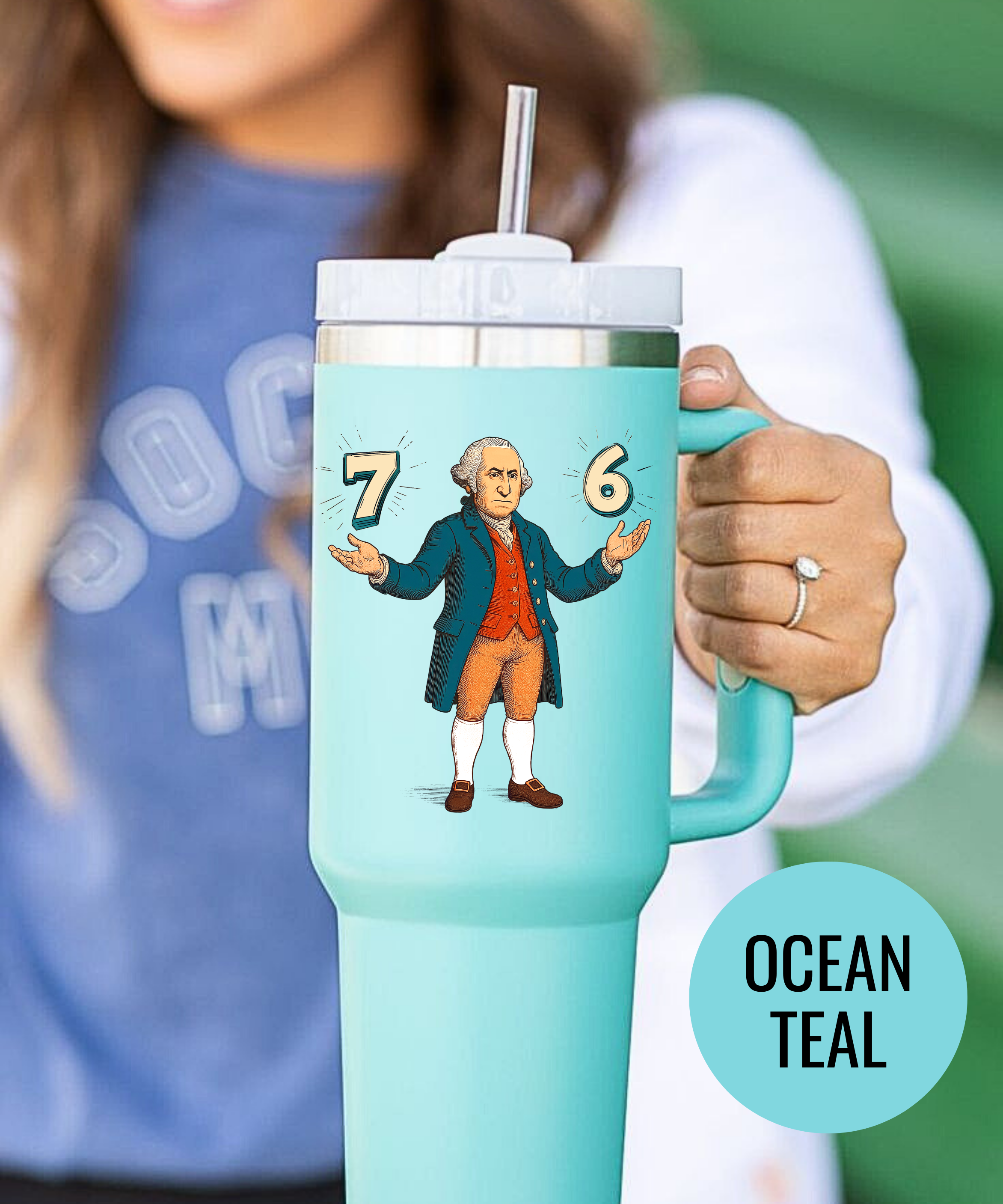 Six Seven George Washington Christmas Tumbler Funny Holiday Cup Festive Drinkware