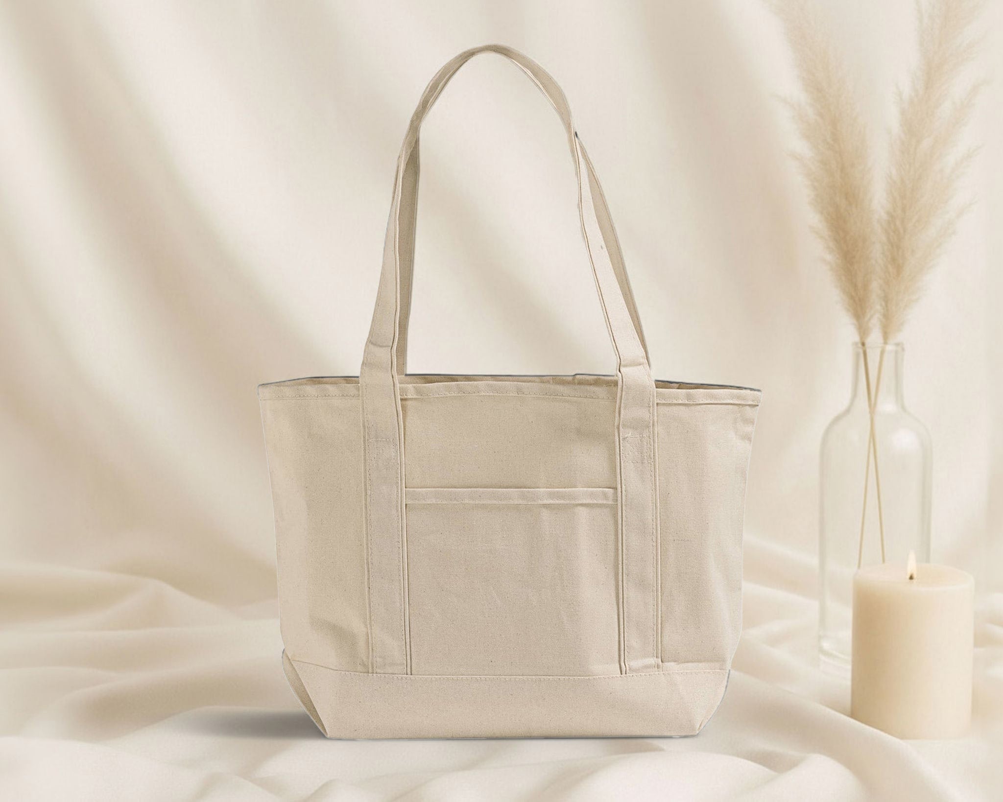 Blank Deluxe Canvas Tote Bag — 12 oz Cotton