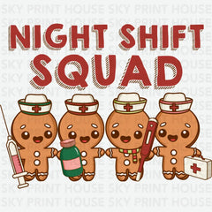 Night Shift Squad Nurse - Christmas Ready to Press DTF Transfer