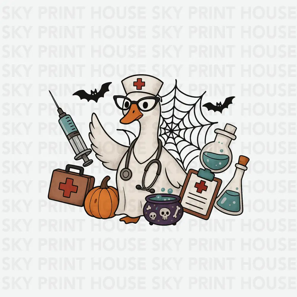 Nurse Duck Halloween Ready to Press DTF Transfer
