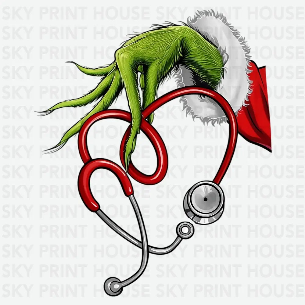 Nurse Funny Merry Christmas Stethoscope - Christmas Ready to Press DTF Transfer