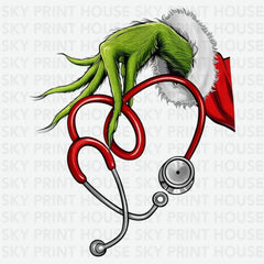 Nurse Funny Merry Christmas Stethoscope - Christmas Ready to Press DTF Transfer