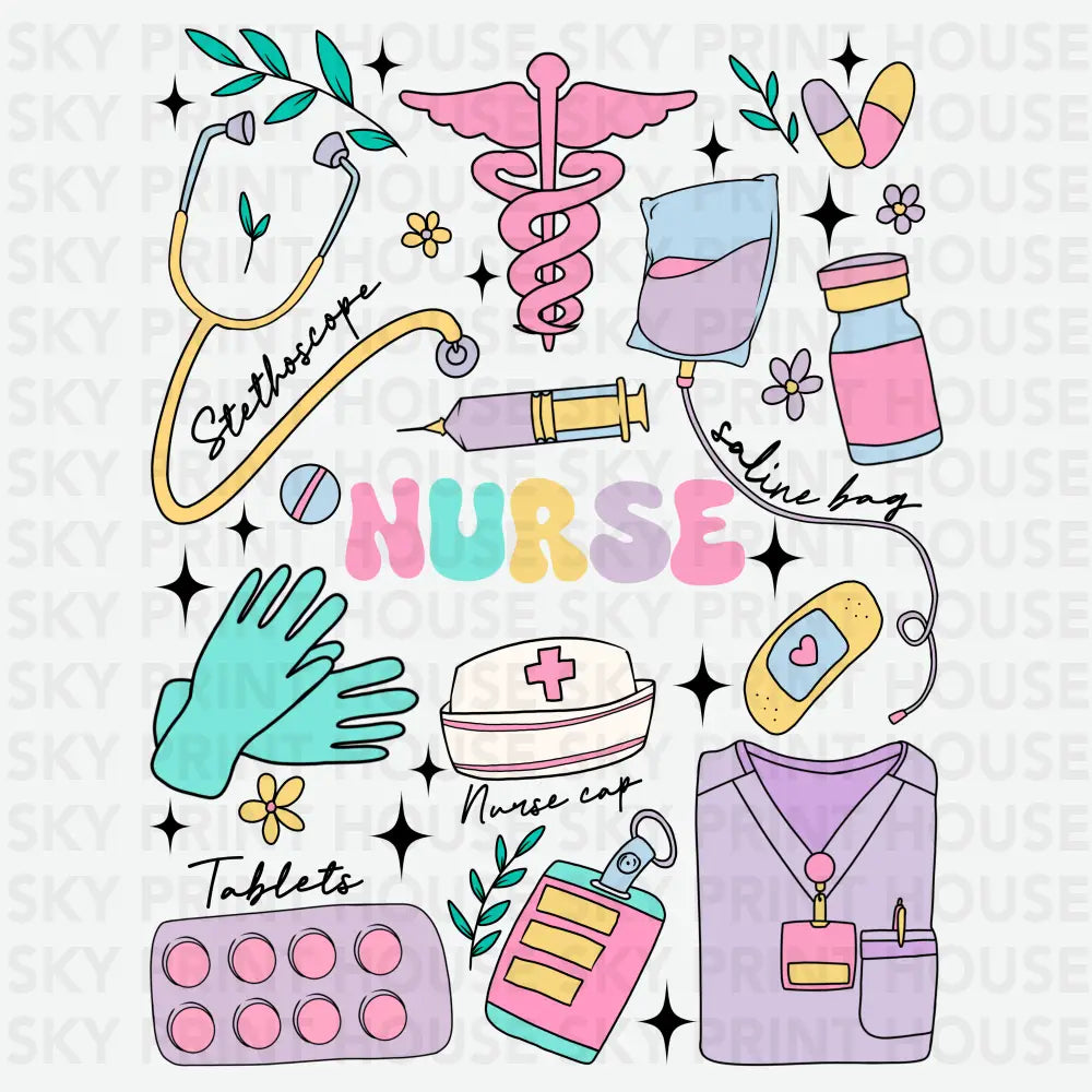 Nursing Elements Nurse Ready to Press DTF Transfer