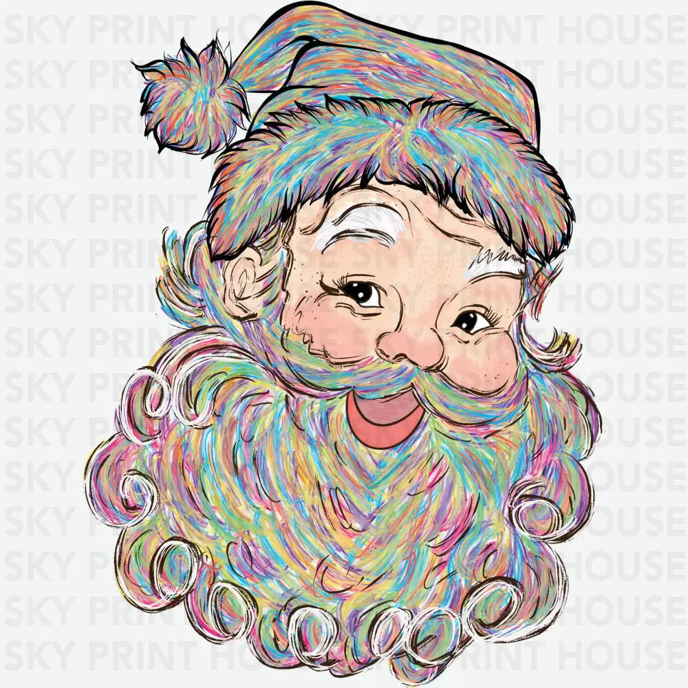 Painted Santa - Christmas Ready to Press DTF Transfer