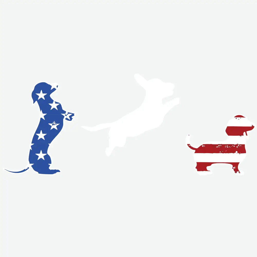 Patriotic Dachshund Red White Blue Dog 4th of July Ready to Press DTF Transfer