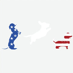 Patriotic Dachshund Red White Blue Dog 4th of July Ready to Press DTF Transfer