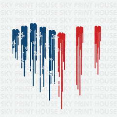 Patriotic Jet Heart 4th of July Ready to Press DTF Transfer