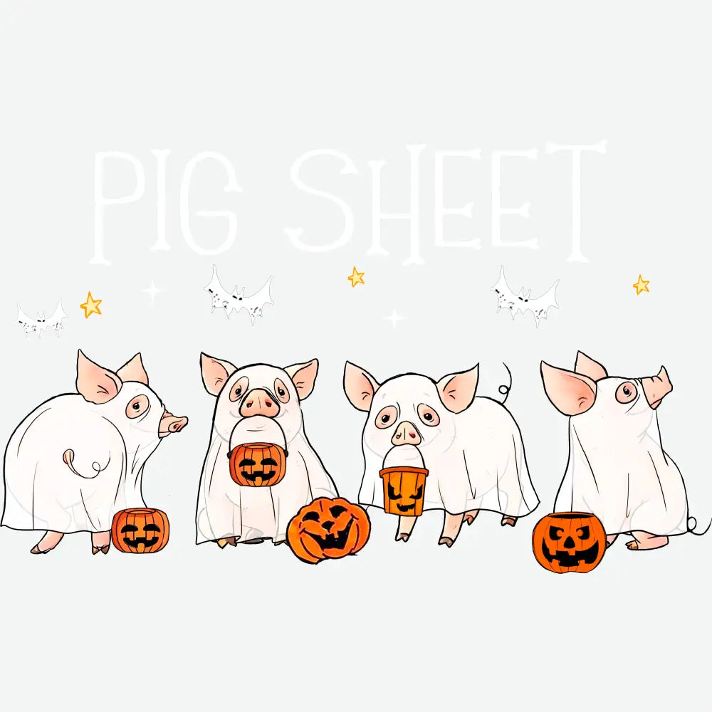 Pig Sheet Ghost Pigs Halloween Ready to Press DTF Transfer