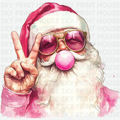 Pink Santa - Christmas Ready to Press DTF Transfer