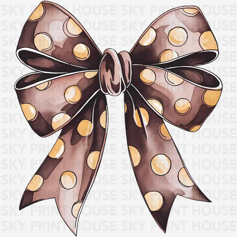 Polka Dot Bow Fall Ready to Press DTF Transfer