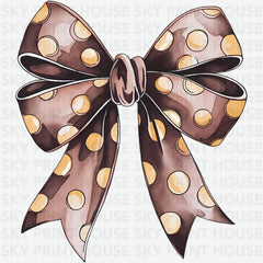 Polka Dot Bow Fall Ready to Press DTF Transfer