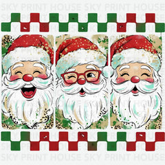 Preppy Brushstroke Christmas Santa - Christmas Ready to Press DTF Transfer