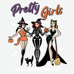 Pretty Girls Witches Halloween Ready to Press DTF Transfer