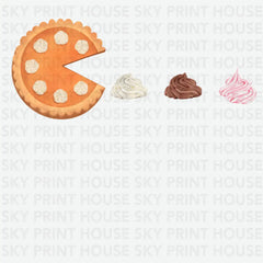 Pumpkin Pie Pac-Man – Funny Thanksgiving Dessert Ready to Press DTF Transfer