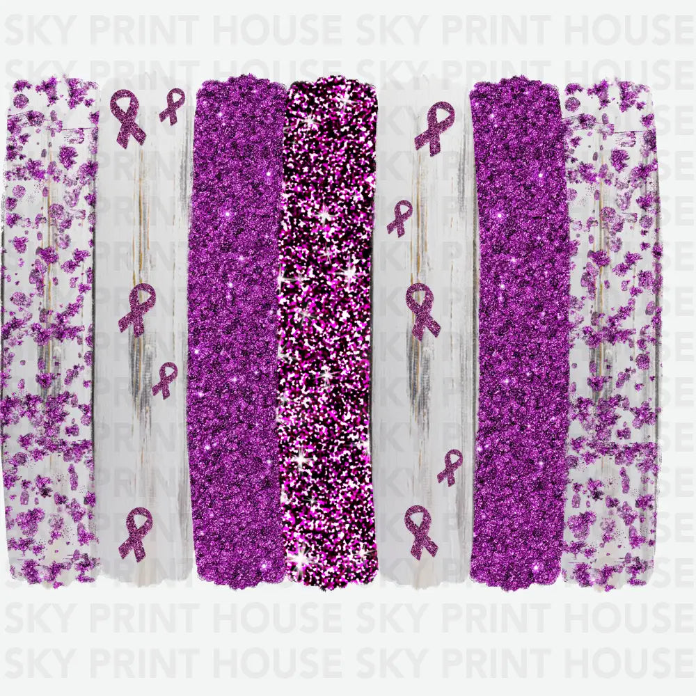 Purple Ribbon Cancer Awareness Health Awareness Ready to Press DTF Transfer