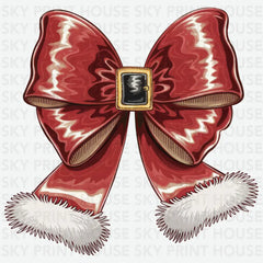 Red Santa Bow - Christmas Ready to Press DTF Transfer