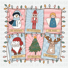 Retro Christmas Character Cards – Cute Holiday Ready to Press DTF Transfer