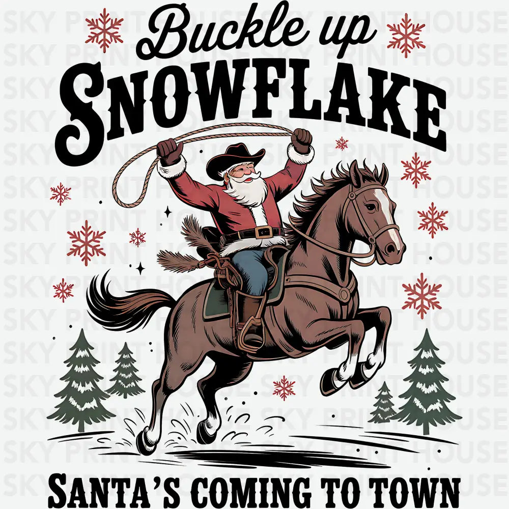 Retro Christmas Cowboy Santa - Christmas Ready to Press DTF Transfer
