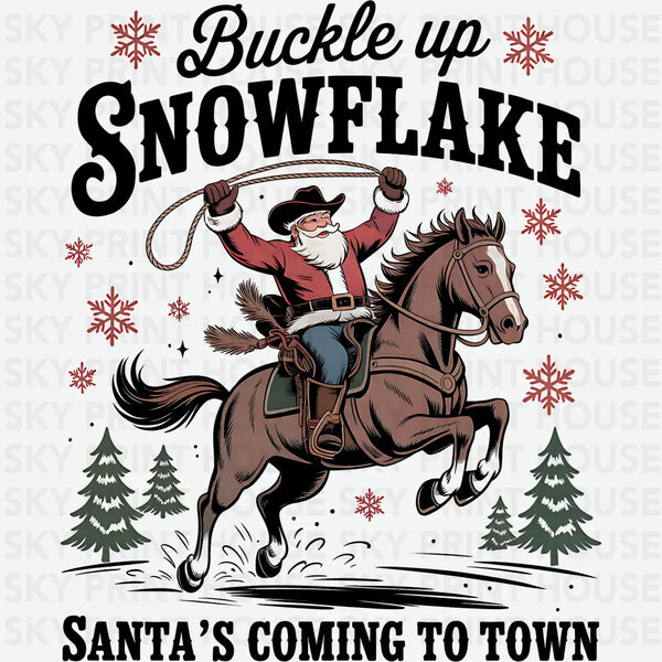 Retro Christmas Cowboy Santa - Christmas Ready to Press DTF Transfer