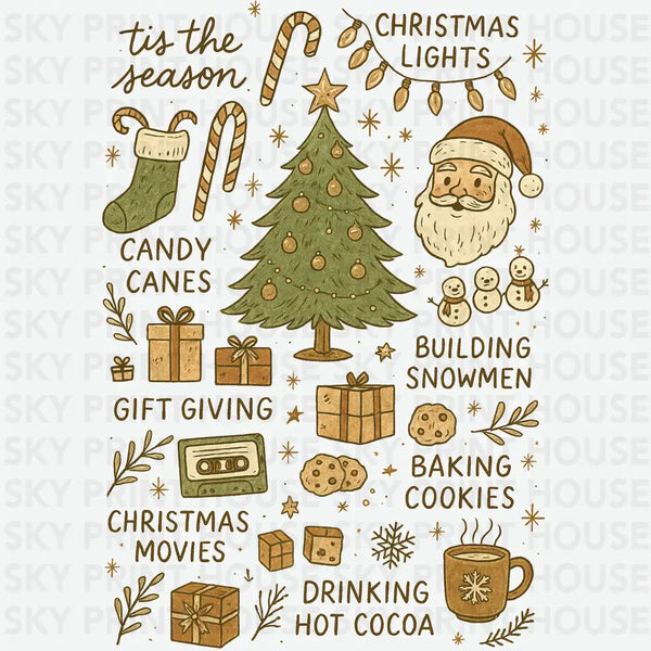 Retro Christmas - Christmas Ready to Press DTF Transfer