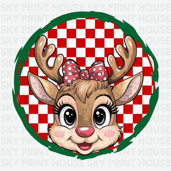 Retro Christmas Reindeer - Christmas Ready to Press DTF Transfer