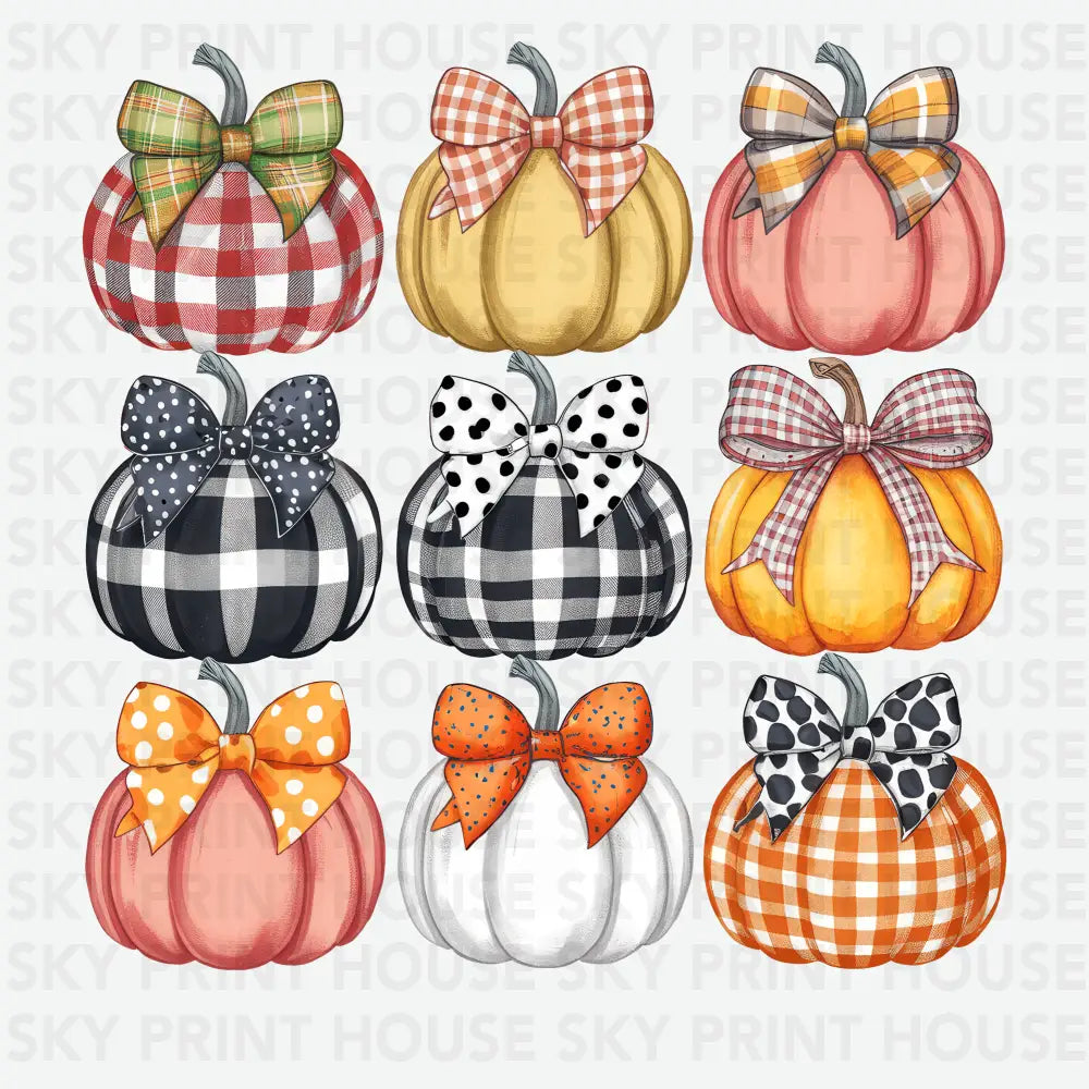 Retro Coquette Pumpkins Fall Ready to Press DTF Transfer