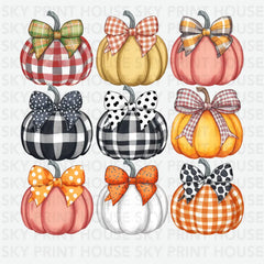 Retro Coquette Pumpkins Fall Ready to Press DTF Transfer