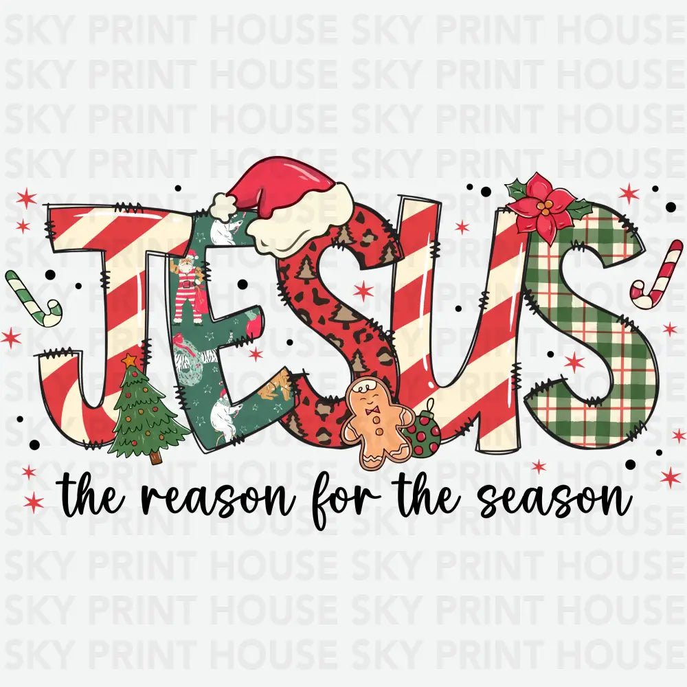Retro Jesus Christmas Reason For The Season - Christmas Ready to Press DTF Transfer