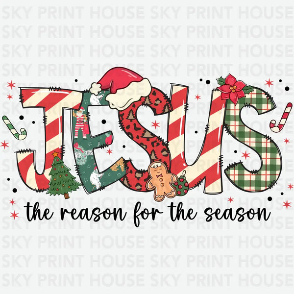 Retro Jesus Christmas Reason For The Season - Christmas Ready to Press DTF Transfer