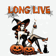 Retro Pin-Up Witch Halloween - Ready to Press DTF Transfer