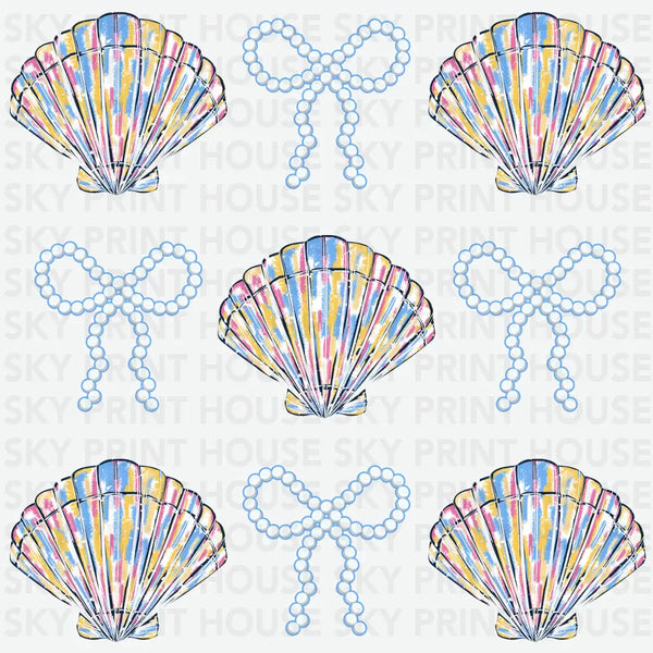 Retro Shell and Pearl Coquette - Summer Ready to Press DTF Transfer