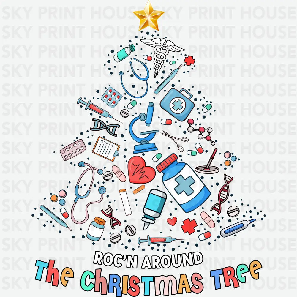 Roc’n Around The Crhistmas Tree - Christmas Ready to Press DTF Transfer