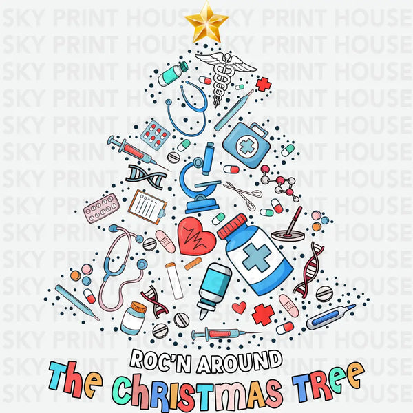 Roc'n Around The Crhistmas Tree - Christmas Ready to Press DTF Transfer
