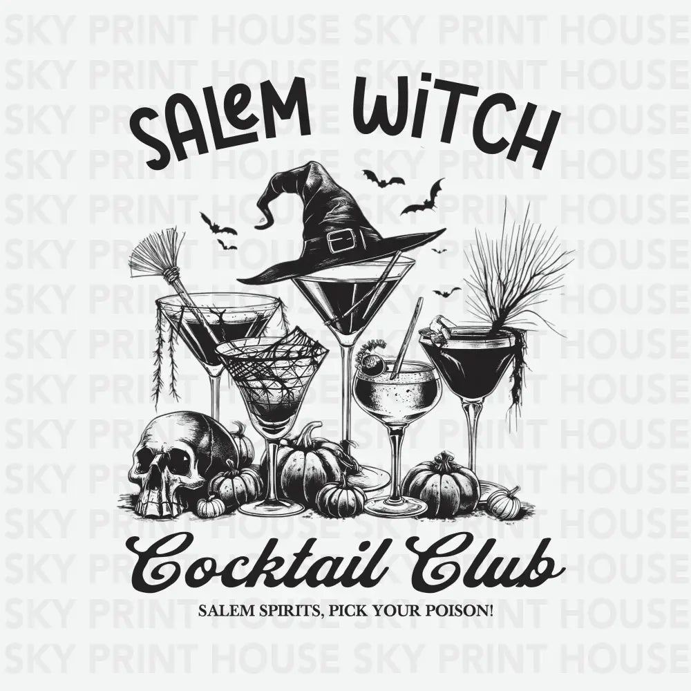 Salem Witch Cocktail Club Halloween Ready to Press DTF Transfer