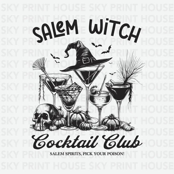 Salem Witch Cocktail Club - Halloween Ready to Press DTF Transfer