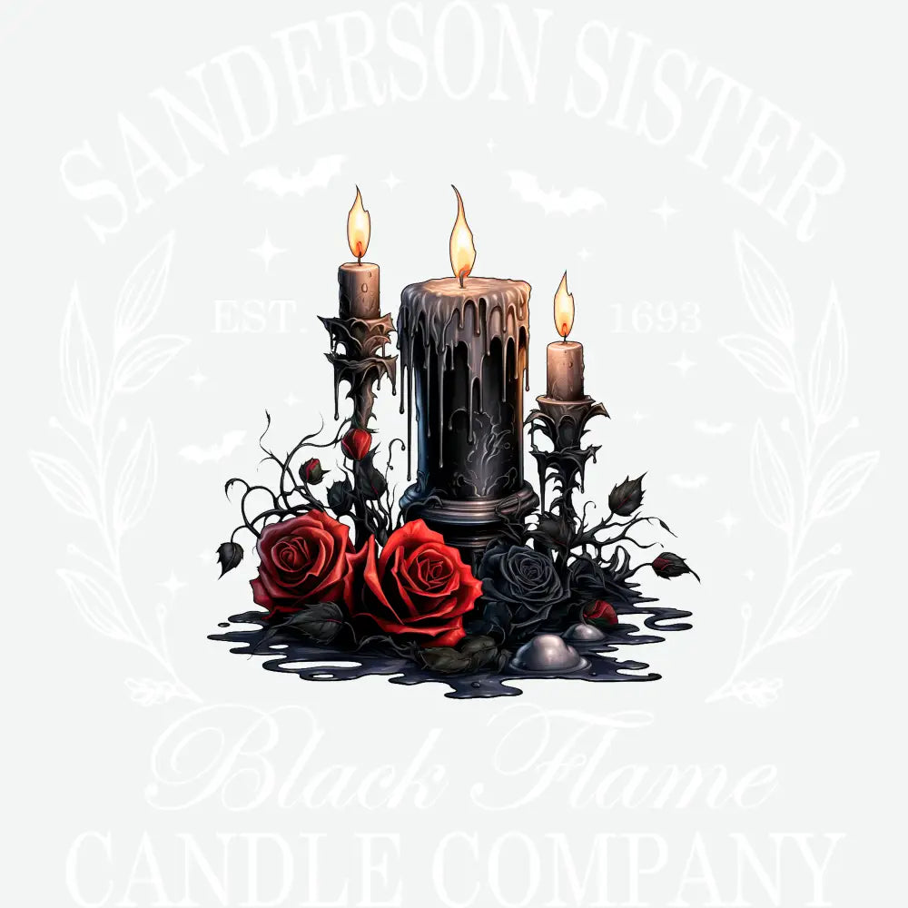 Sanderson Sister Black Flame Candle Company Halloween Ready to Press DTF Transfer
