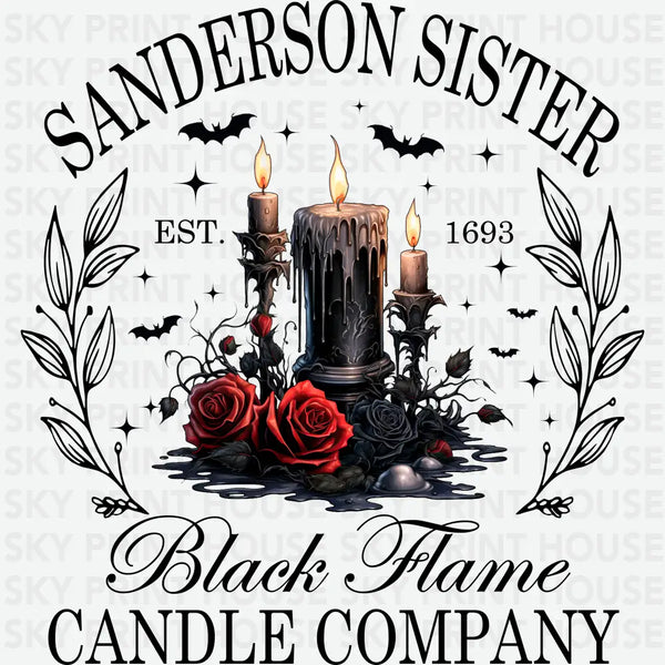 Sanderson Sister Black Flame Candle Company - Halloween Ready to Press DTF Transfer
