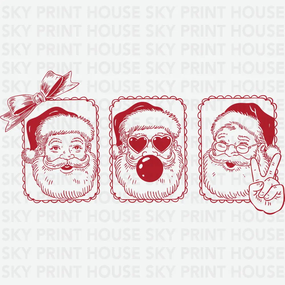 Santa Doodle - Christmas Ready to Press DTF Transfer