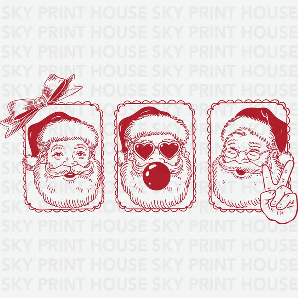 Santa Doodle - Christmas Ready to Press DTF Transfer