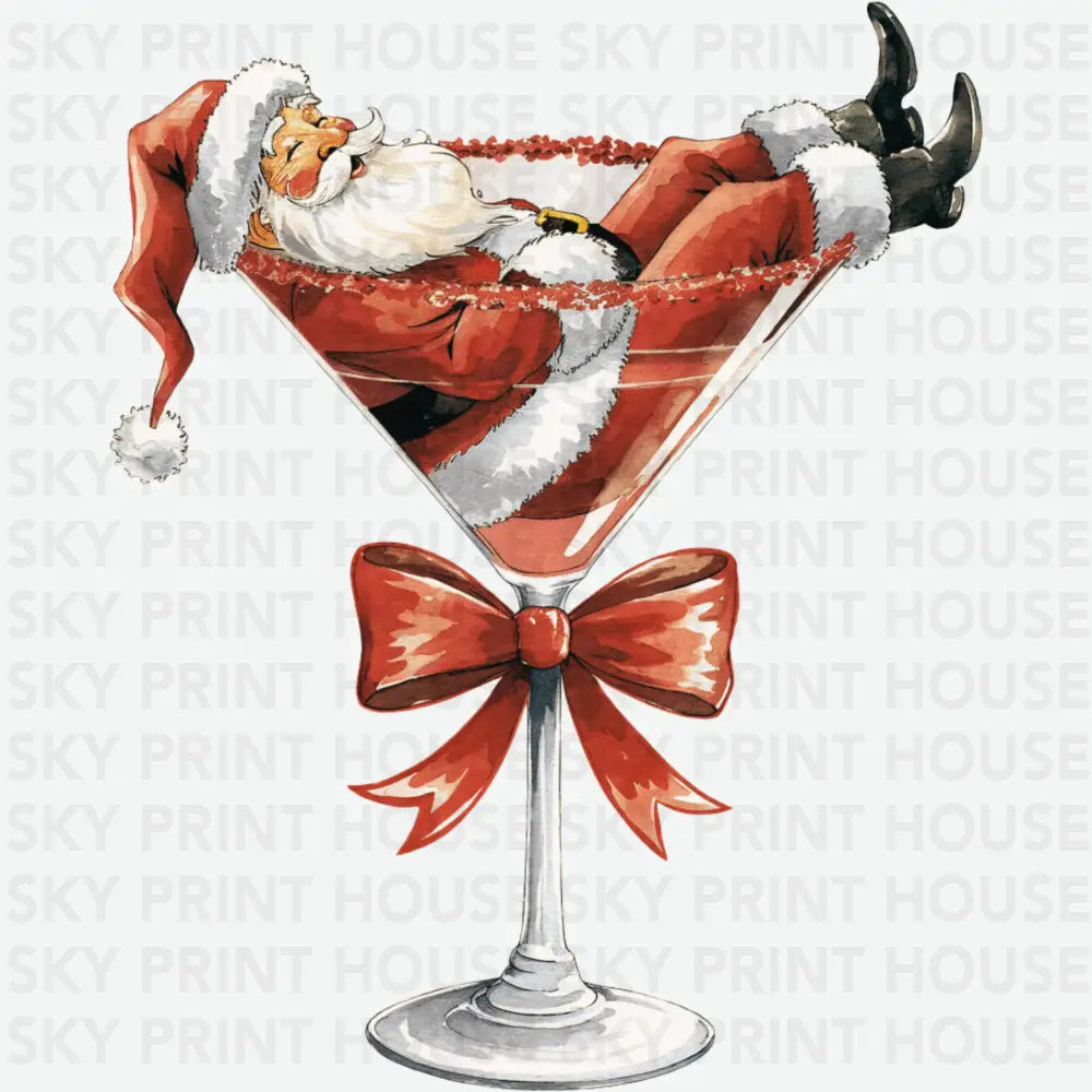 Santa Martini - Christmas Ready to Press DTF Transfer