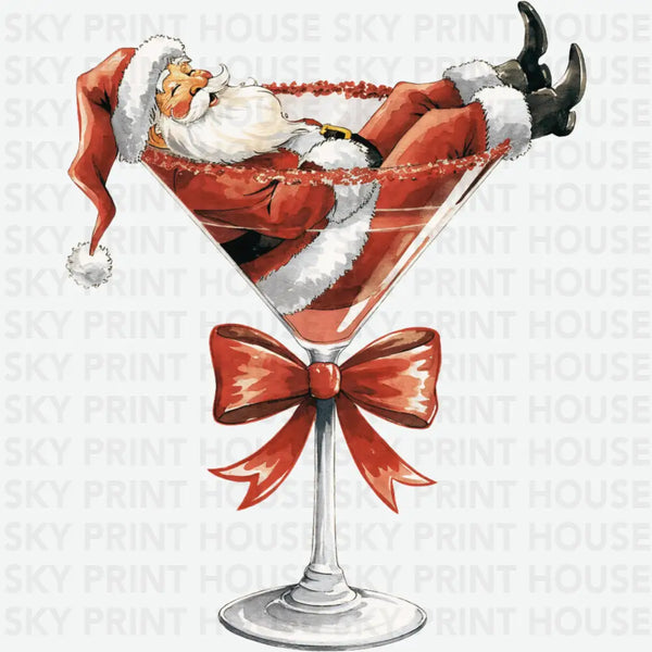 Santa Martini - Christmas Ready to Press DTF Transfer