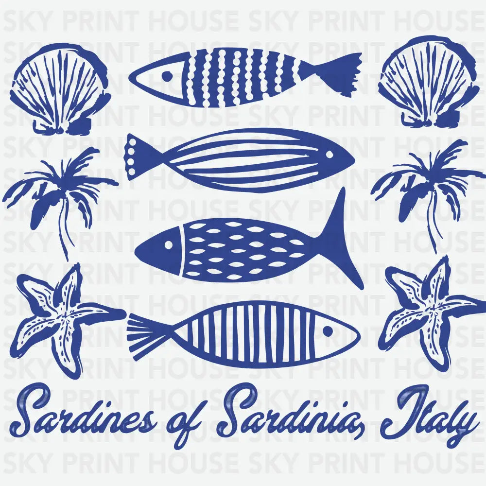 Sardines of Sardinia Italy Summer Ready to Press DTF Transfer