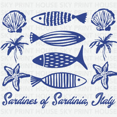 Sardines of Sardinia Italy Summer Ready to Press DTF Transfer