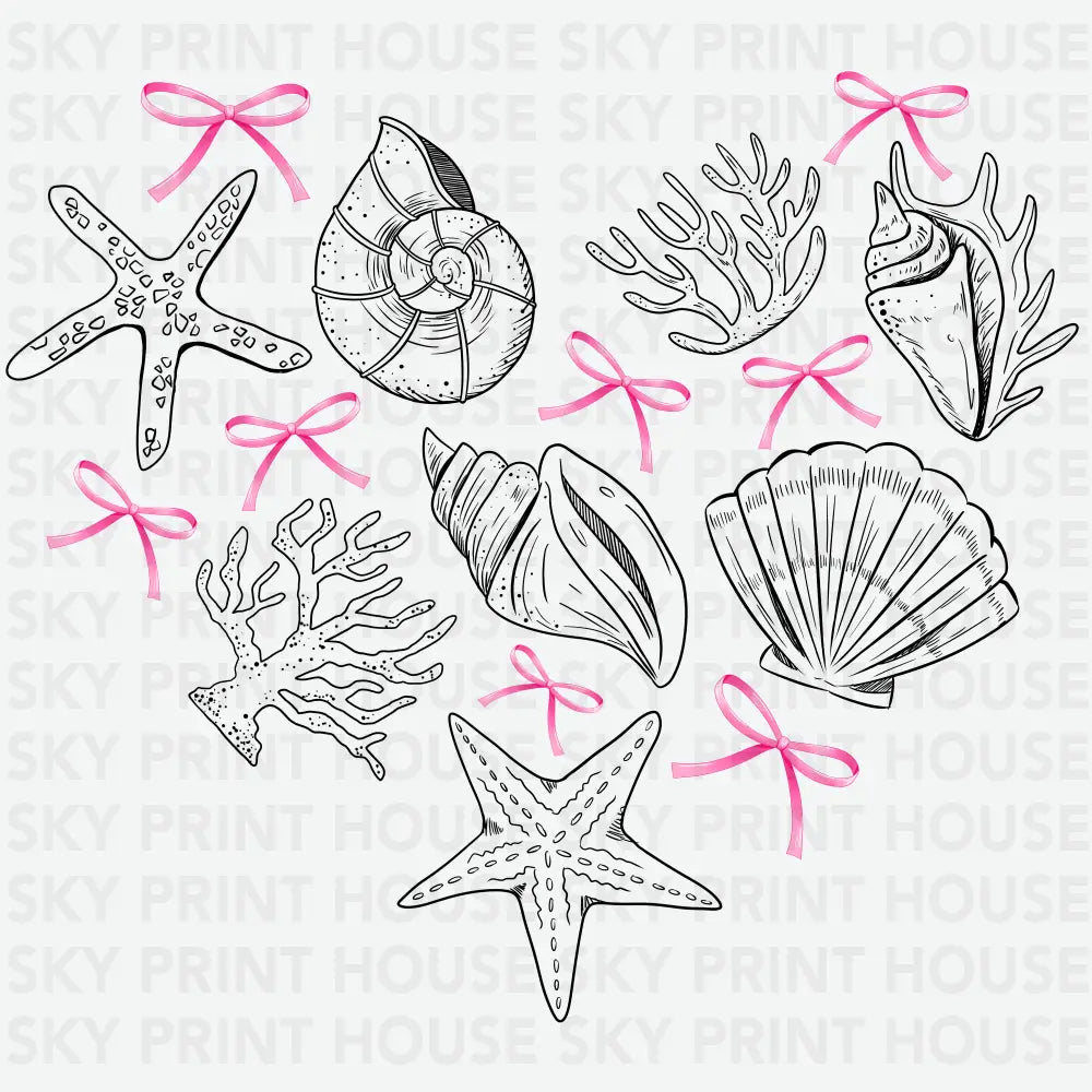 Shell Starfish Sea Coquette Summer Ready to Press DTF Transfer